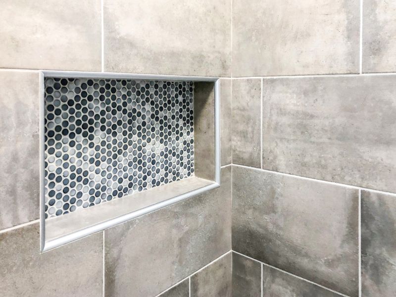 Small Bathroom Shower with Niche Storage